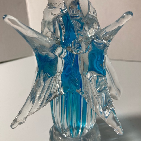Large Art Murano Style Studio Blown Glass Paperweight Figurine Angel - Picture 7 of 7